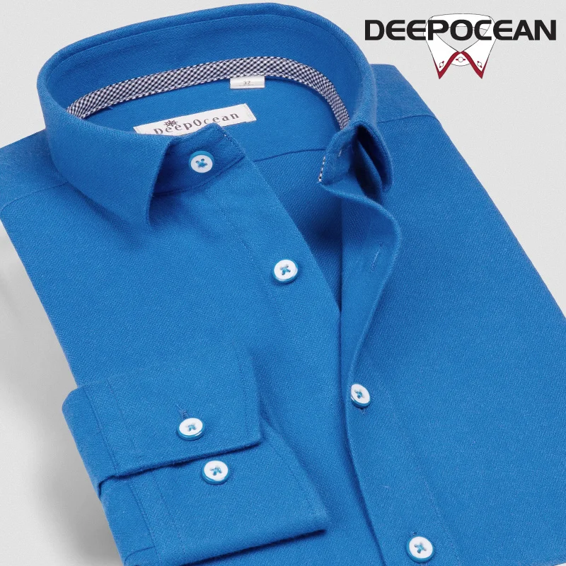 

Deepocean Men Fashion Shirt Cotton Plus Size Shirt Men Clothes Tops Casual Business Lesiure Shirts Camisa De Hombre