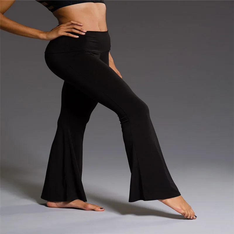 Женские брюки-палаццо однотонные черные расклешенные брюки с высокой талией 2019 |