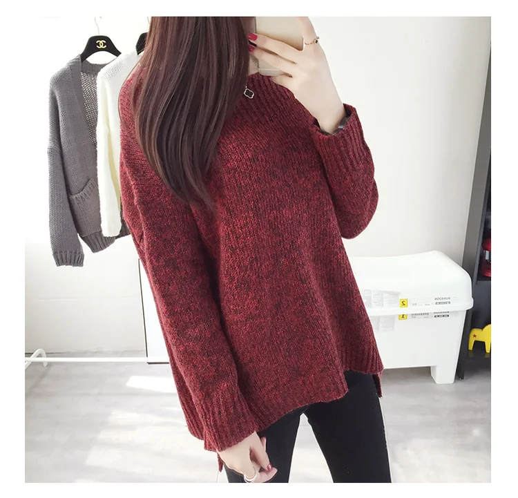 Spring Autumn Winter New O-Neck Long Sleeve Solid Color Knitted Warm Sweater Female Pullovers Loose Women's | Женская одежда