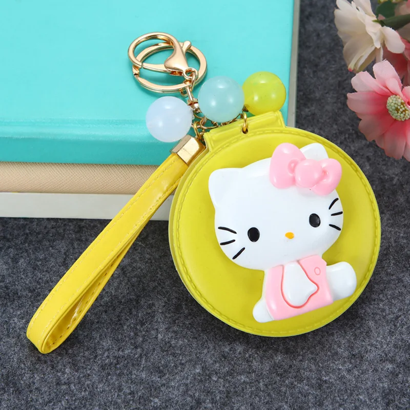 K11 Мультфильм hello kitty косметическое зеркало брелок KT Cat Key Holder женский автомобильный кошелек Шарм Подвеска подарочные брелки Llavero Porte Clef - Цвет: K11