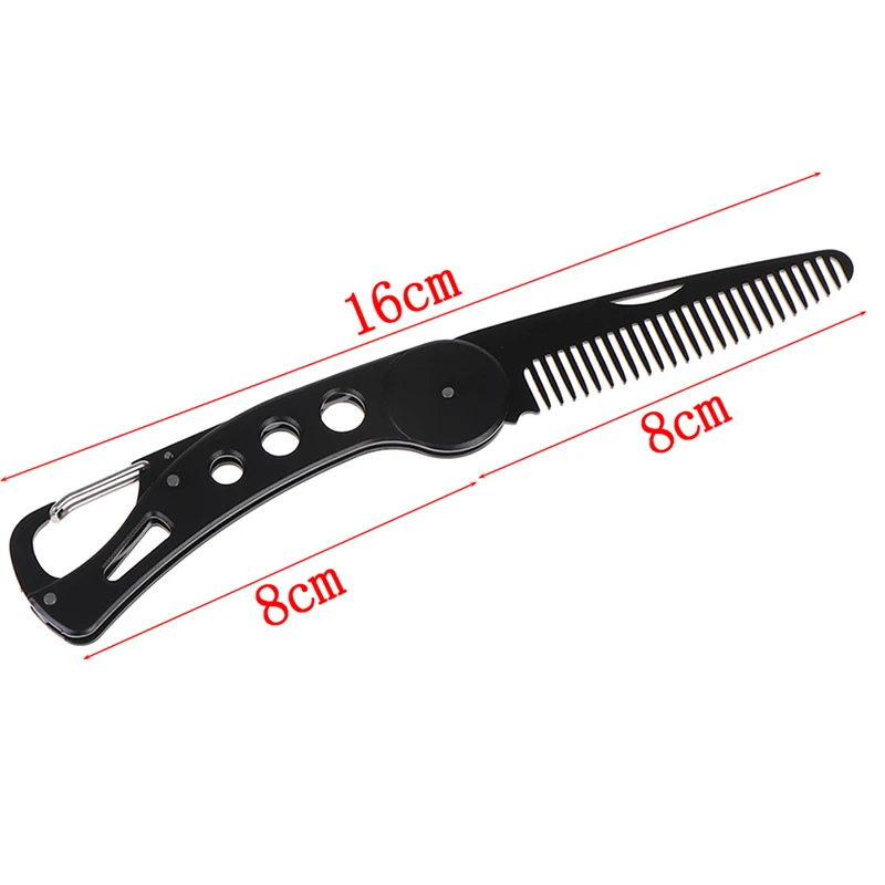 

1PC Stainless Steel Foldable Beard Comb For Men Portable Male Black Moustache Comb Styling Tool For Travel Outdoor Sports