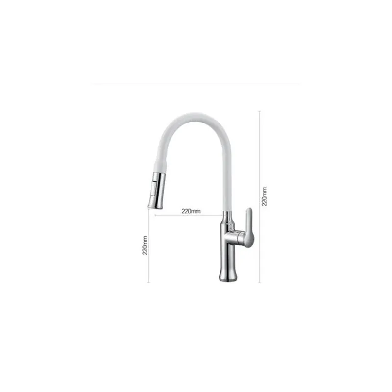 

Chrome and white kitchen faucet sink faucet Swivel Deck Mounted Water Faucet,Mixer & Taps with pull out shower head