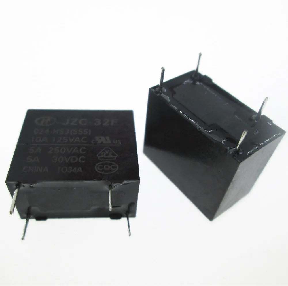 

NEW 24V relay JZC-32F-024-HS3 JZC-32F 024-HS3 (555) HF32F 024-HS3 HF32F-024-HS3 24VDC DC24V 24V 5A 250VAC 4PIN