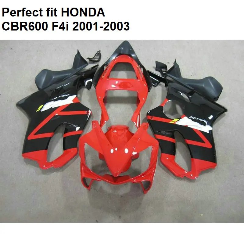 Комплект обтекателей для мотоцикла Honda CBR 600 F4i 01 02 03 красные черные Обтекатели CBR600