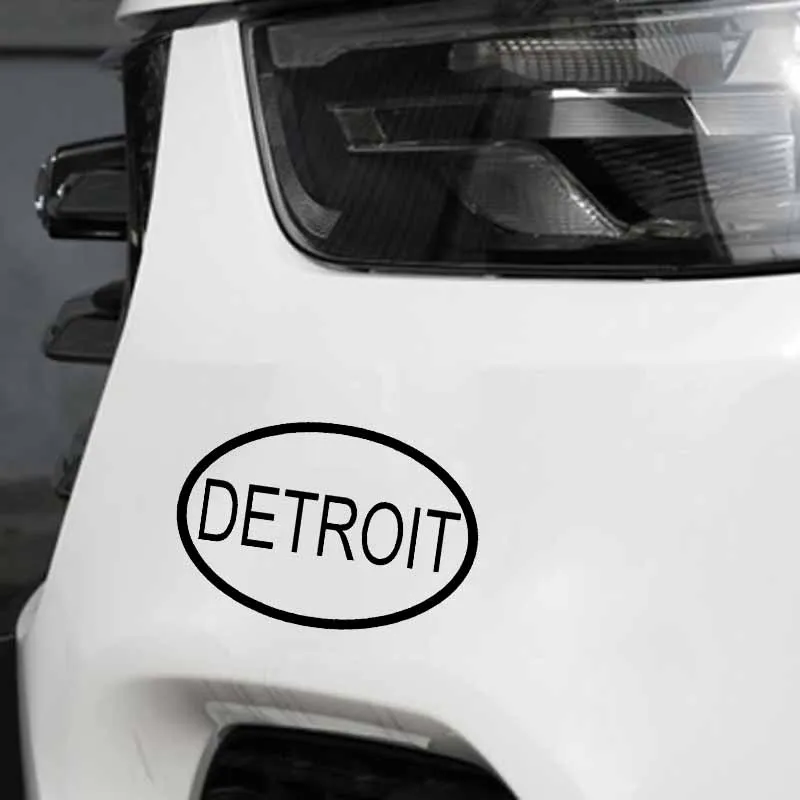 YJZT 14 8 см * 10 Автомобильная Наклейка Виниловая наклейка DETROIT CITY код страны овальный