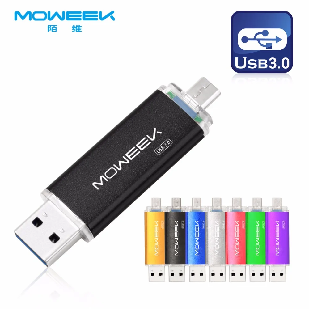 Moweek OTG флеш накопитель USB 3 0 128 ГБ высокоскоростной металлический реальная емкость