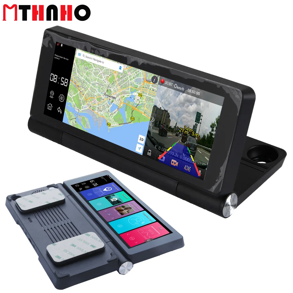 7 &quotавтомобильный dvr gps навигация Android двойная камера WiFi умная видеокамера Видео