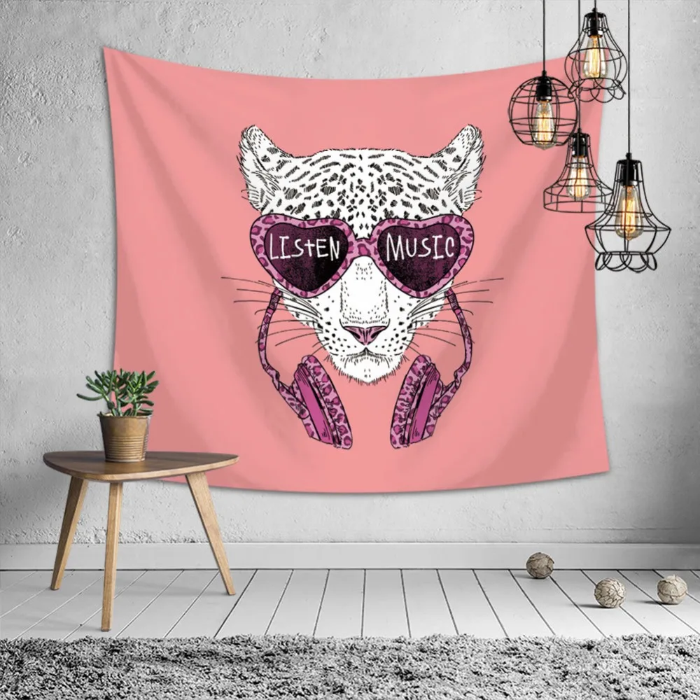 

mylb 3D Creative Cool Cats Series Pattern Polyester Tapestry Animal Printed Wall Hanging Mural Gobelin Living Room Home Decor