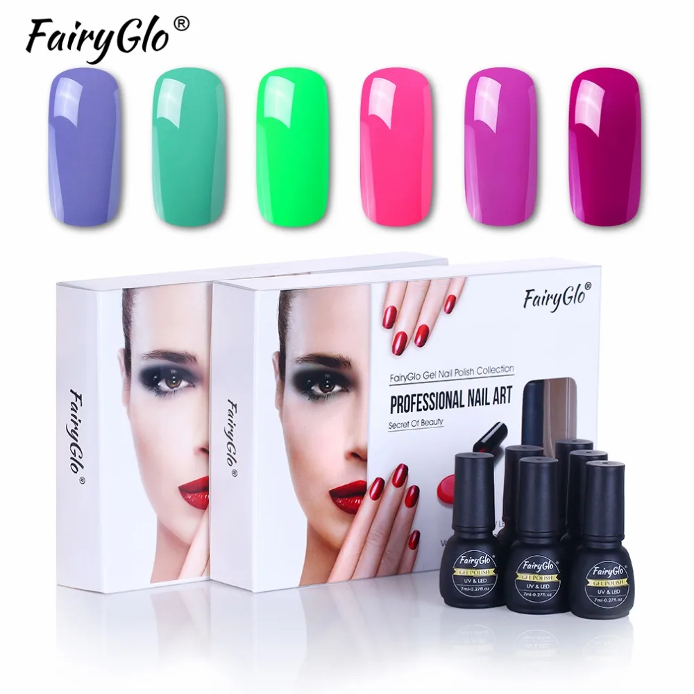 6 шт. гель-коробка для ногтей FairyGlo подарочный набор полупостоянных гибридных