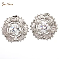 charm fashion 2021 new jewelry accessories silver color plated white cubic zirconia stones brand earrings e126
