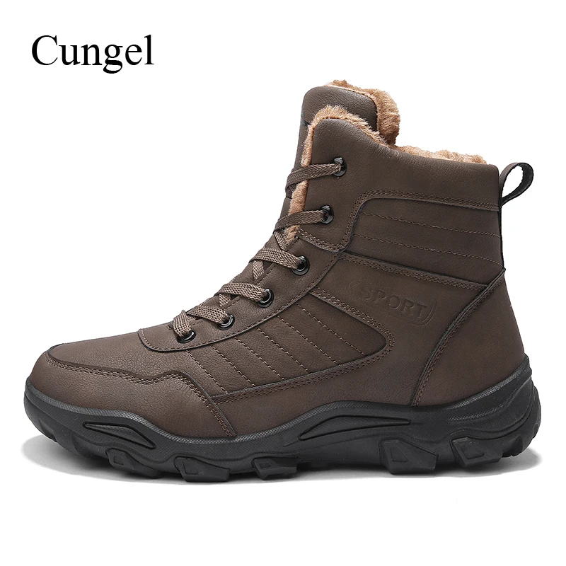 Harga Cungel Musim Dingin Pria Sepatu Hiking Tetap Hangat Boots Plush Lapisan Luar Ruangan Trekking Sepatu Memanjat Gunung Tahan Air Semata Kaki