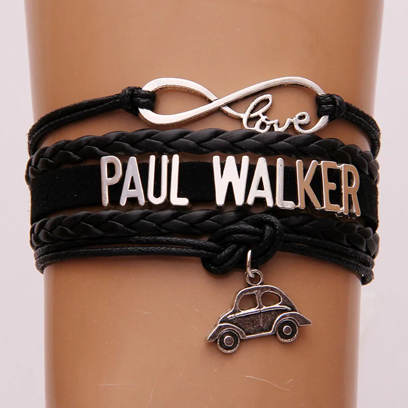 Кожаный браслет Infinity love Paul Walker Очаровательные кожаные браслеты с запахом быстрая