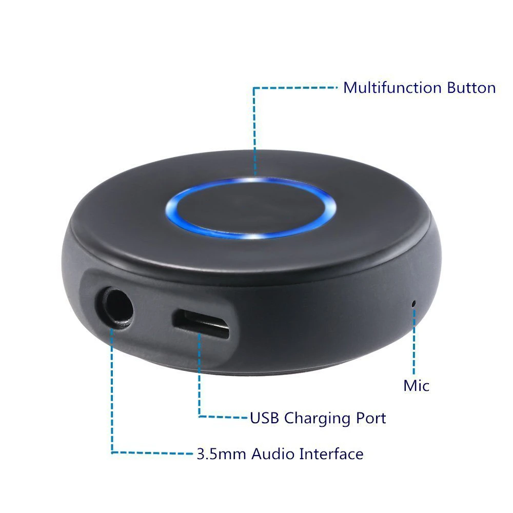 Беспроводной стерео музыкальный ресивер Bluetooth 4 1 гарнитура Aux 3 5 мм портативный