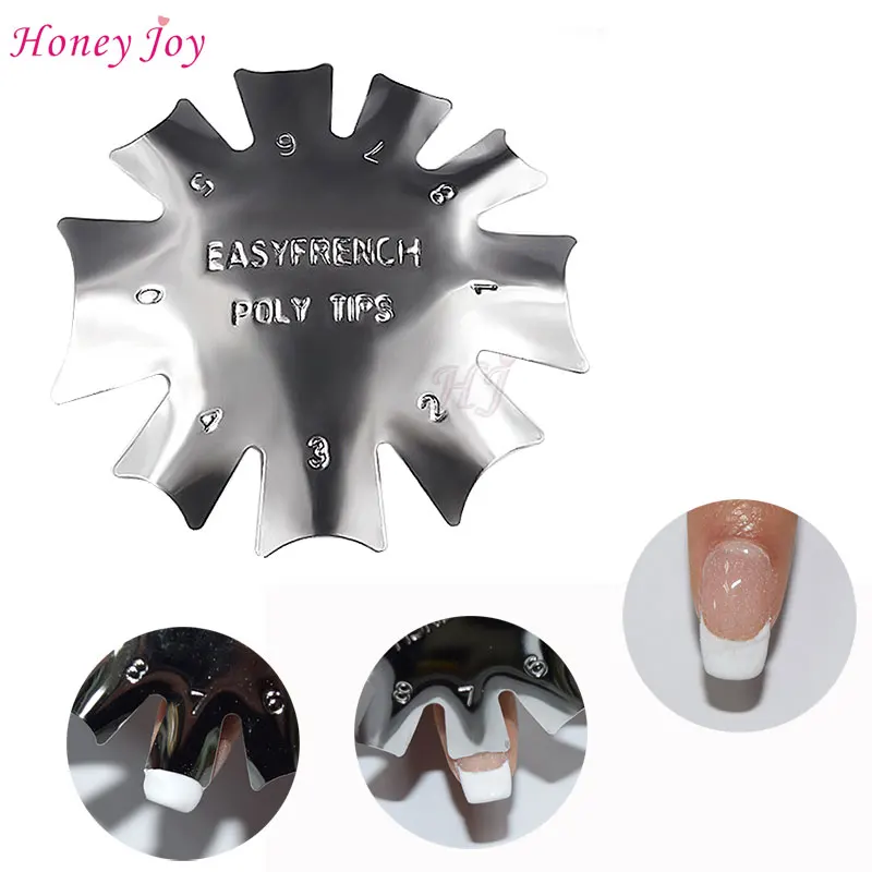 

Super C-Shape Smile Line Easy French Trimmer Nail Art 9 Size Acrylic Gel Pink & White Cutter Triple Tips Cutter Manicure Tool