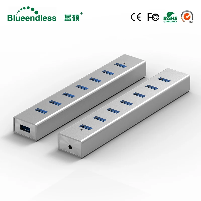 Высокоскоростной 7 портов USB 3 0 концентратор портативный алюминиевый usb хаб