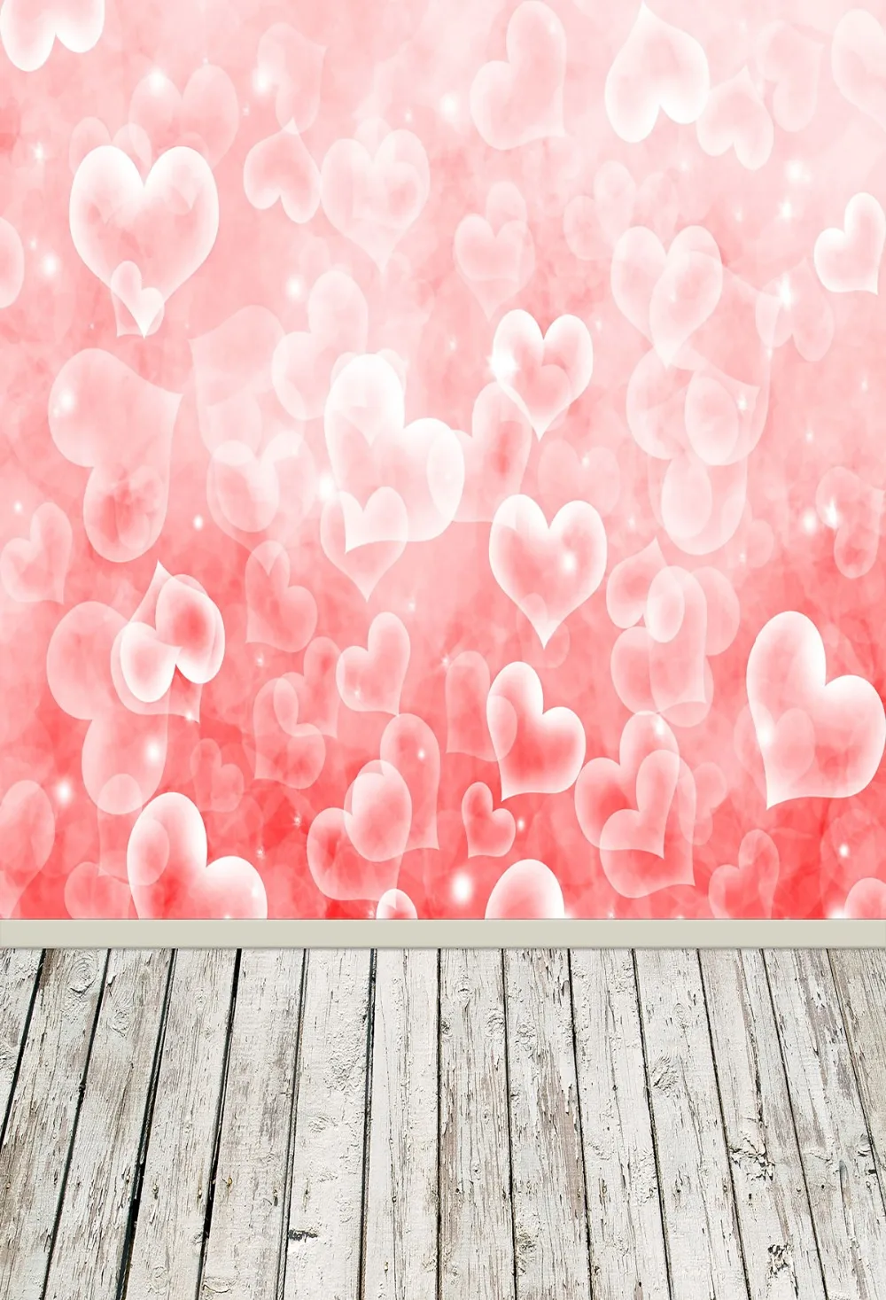 

VinylBDS Pink 5x7ft Valentines Day Photography Backdrop Wooden Valentines Day Backdrops Children Backgrounds For Photo Studio