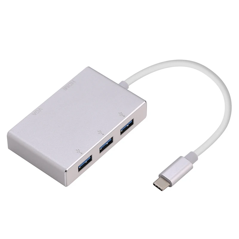 5 в 1 USB-C 2K HDMI 1080P VGA адаптер Thunderbolt 3 порт совместимый USB 0 конвертер для Macbook Samsung S8 |