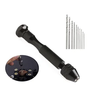 Мини-сверло из алюминиевого сплава, ручное сверление древесины, сверла с 10 шт., сверла без ключа, Чак, деревообрабатывающее сверление, вращающиеся инструменты