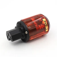 2 pcs c 046 pure red copper iec connector power plug for audio power cable