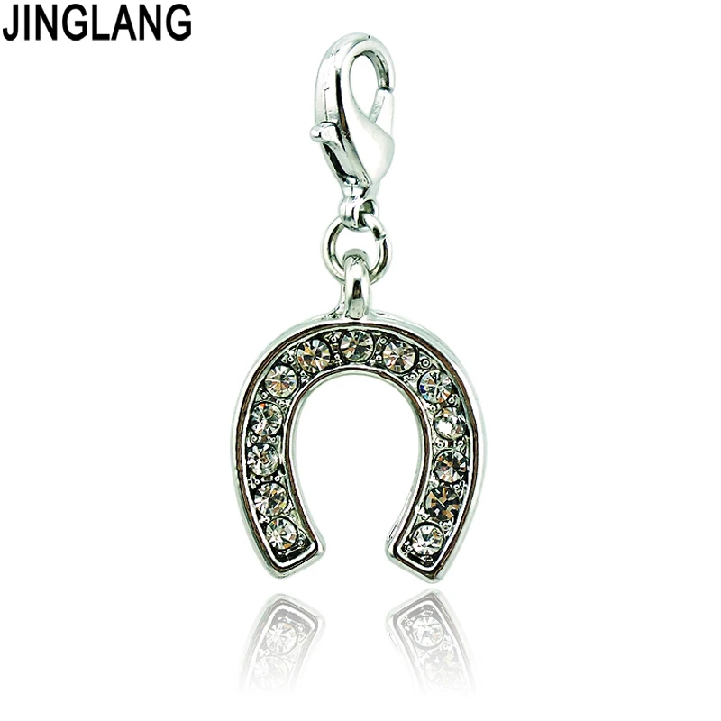 JINGLANG новый дизайн модные высокое качество белый горный хрусталь буквы C подвески