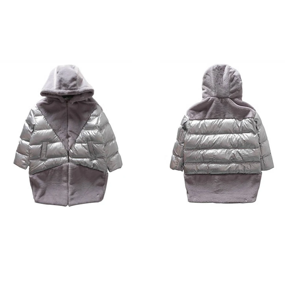 Women Winter Warm Patchwork Fuzzy Splicing Long Sleeves Zipper Hooded Fluffy All Matching Coat Outwear Gray FS0680 | Женская одежда