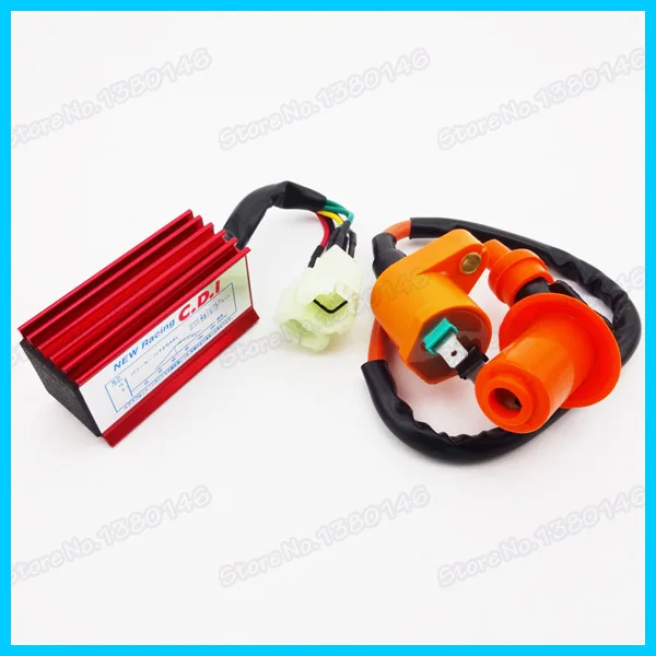 Ignition Coil &amp Racing 6 Pin CDI Box For GY6 50cc 125cc 150cc Moped Scooter Motocross Motorbike ATV Go Kart | Автомобили и