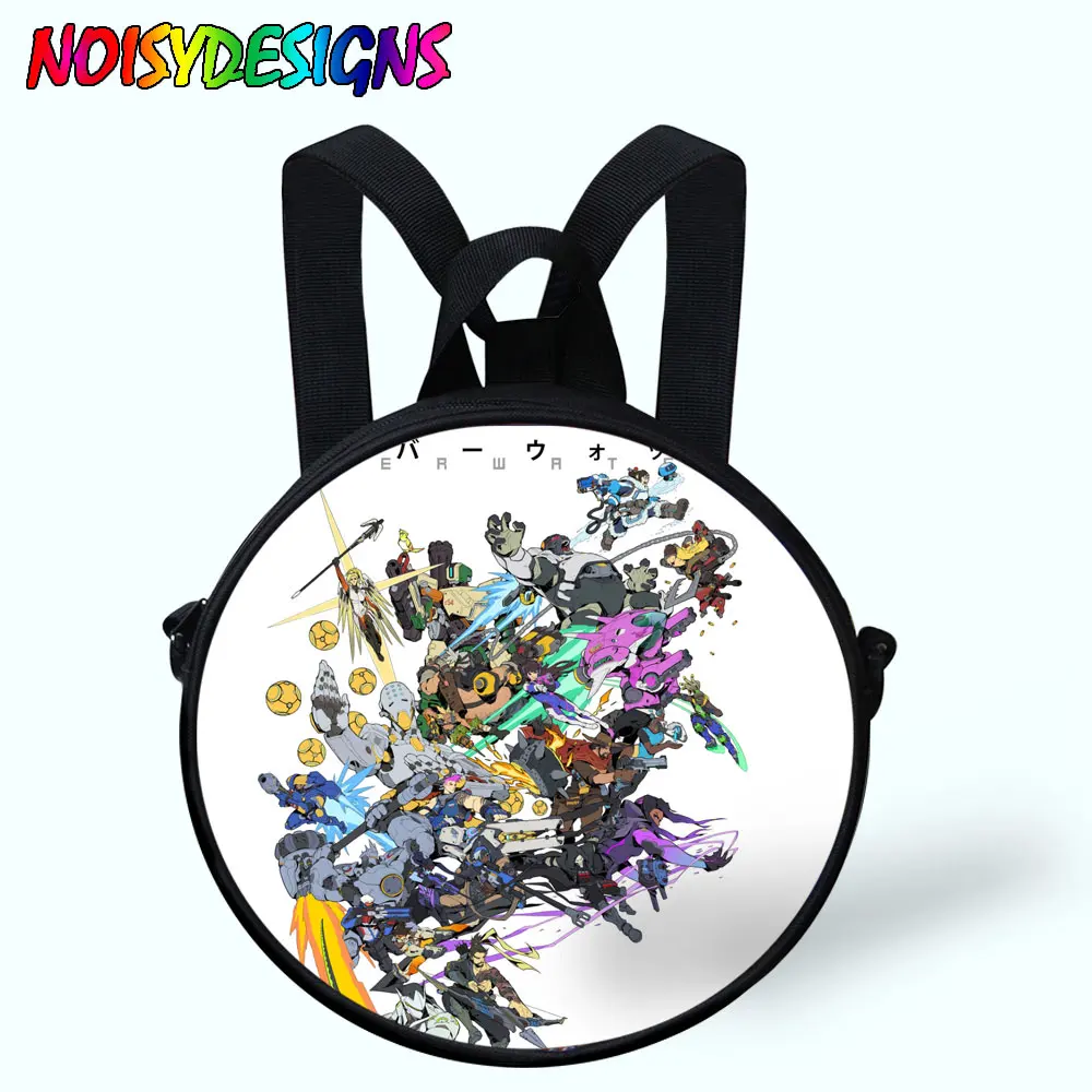

Overwatch Character Backpacks Teenage Bag Round Backpack For Children Boys kindergarten backpack School bags