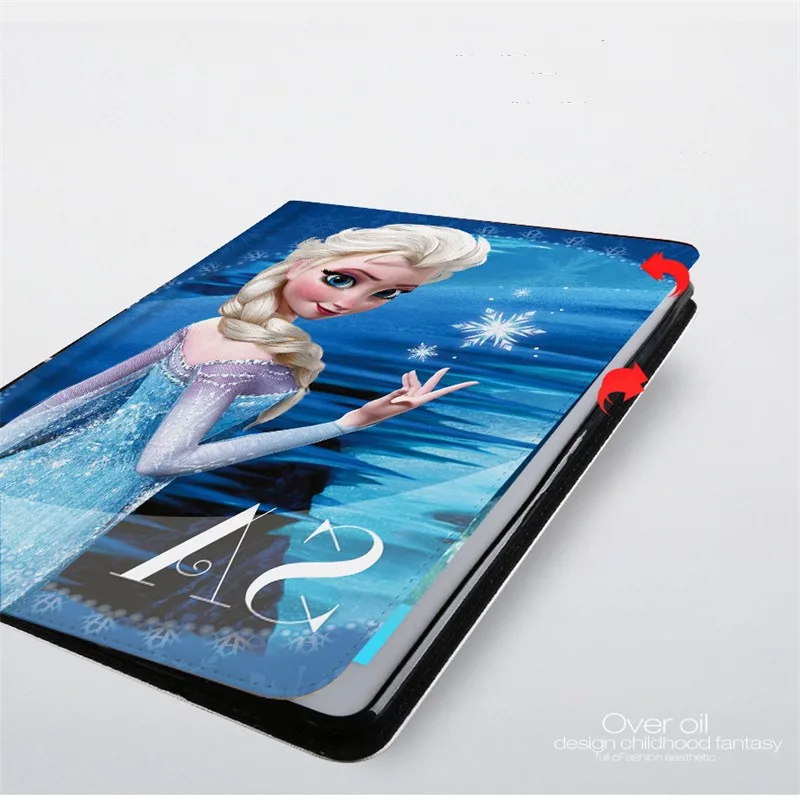 Умный кожаный чехол с милым мультяшным Эльзой и Анной Хансом для ipad mini 1234 общий