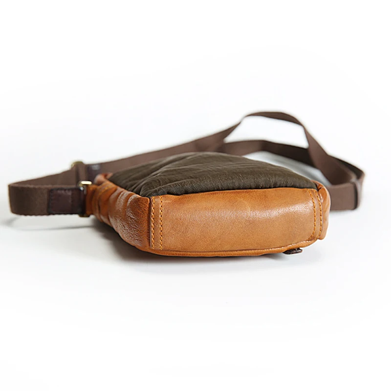 Сумка мессенджер мужская из натуральной воловьей кожи маленький саквояж на