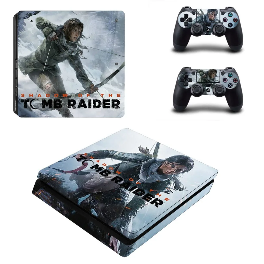 Виниловая наклейка Shadow of The Tomb Raider PS4 Slim Skin для консоли Playstation 4 и 2 контроллера