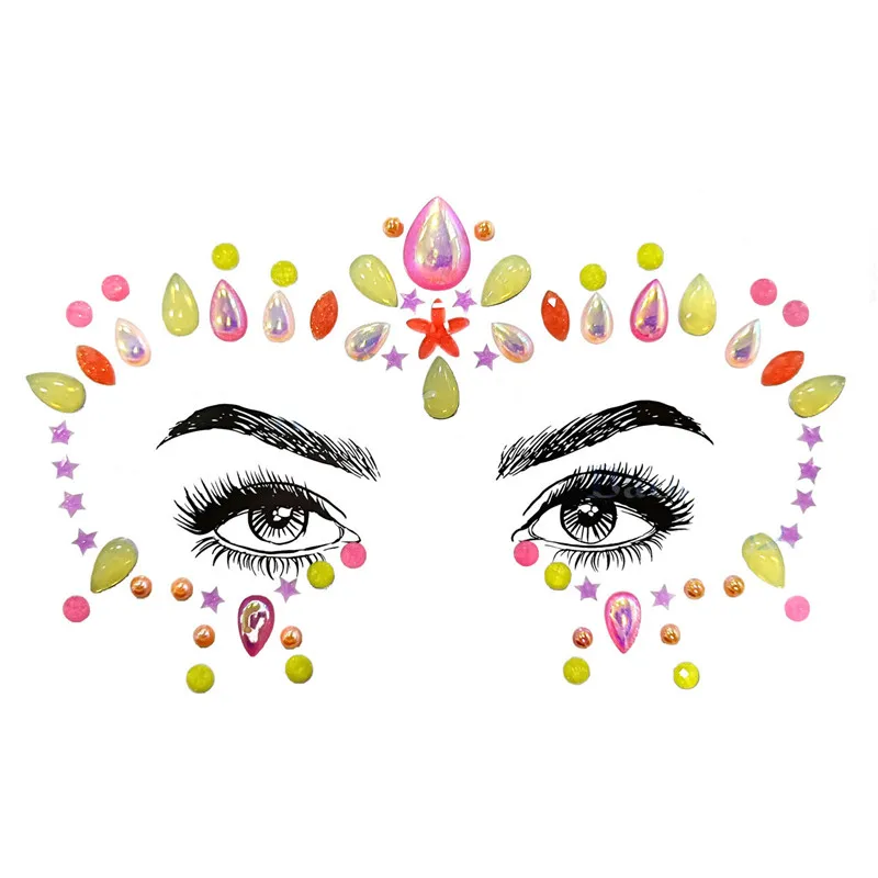 FestivalQueen DIY брови лицо тела стикер для женщин Клей Кристалл Блеск Драгоценности фестиваль вечерние глаза кристалл наклейки с блестками
