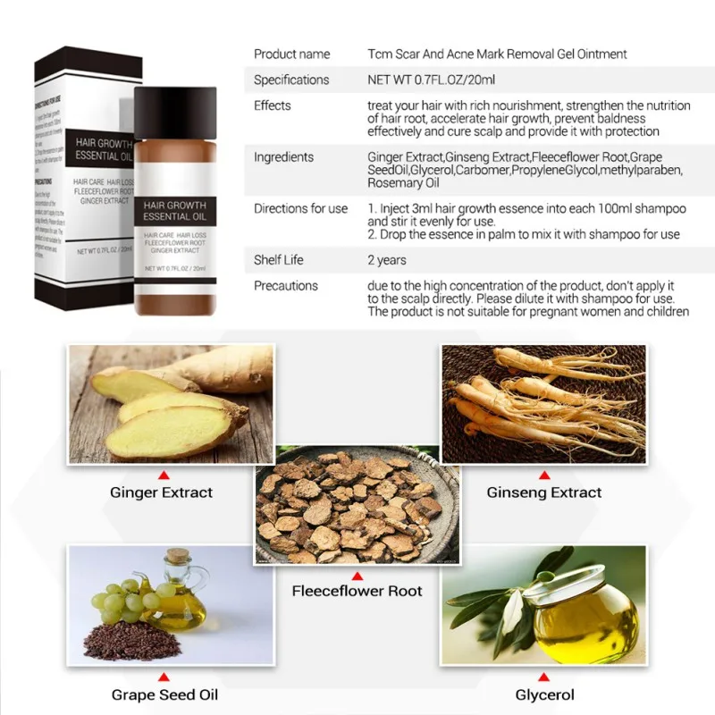 Fast Powerful Hair Growth Essence Products Essential Oil Liquid Treatment Preventing Loss Care 20ml | Красота и здоровье
