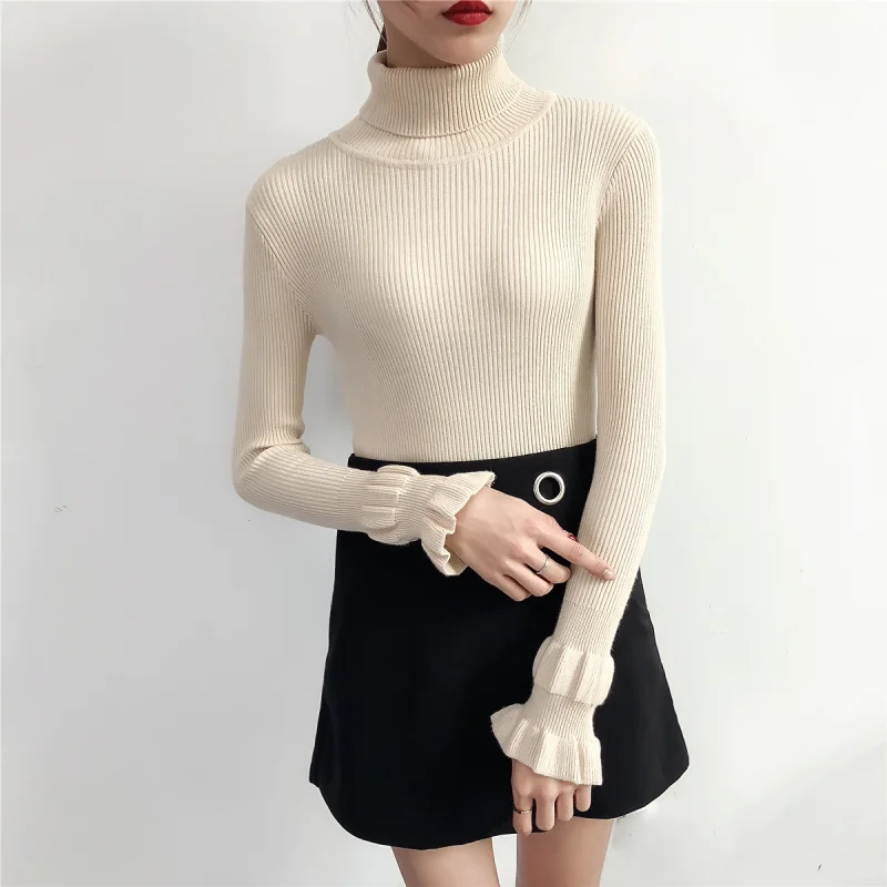 

Thick Turtleneck Warm Women Sweater Autumn Winter Knitted Femme Pull High Elasticity Soft Female Pullovers Sweater YF143