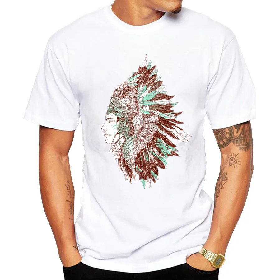 2017 Summer Fashion Men t shirts Indians design Funny Print T-shirts Casual Short Sleeve T Shirts Top Tees Tshirts | Мужская одежда