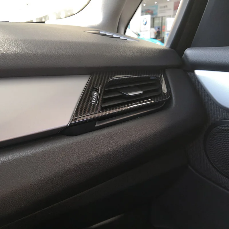 Carbon Fiber Style ABS Side Air Conditioning Vent Outlet Frame Trim For BMW 2 Series F45 F46 218i 220i 2015-2018 Car Accessories |