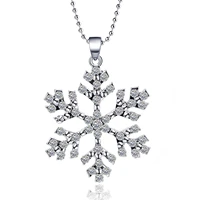 exquisite gorgeous personality pendant necklace silver eye catching love snowflake jewelry decoration party gift for lovers