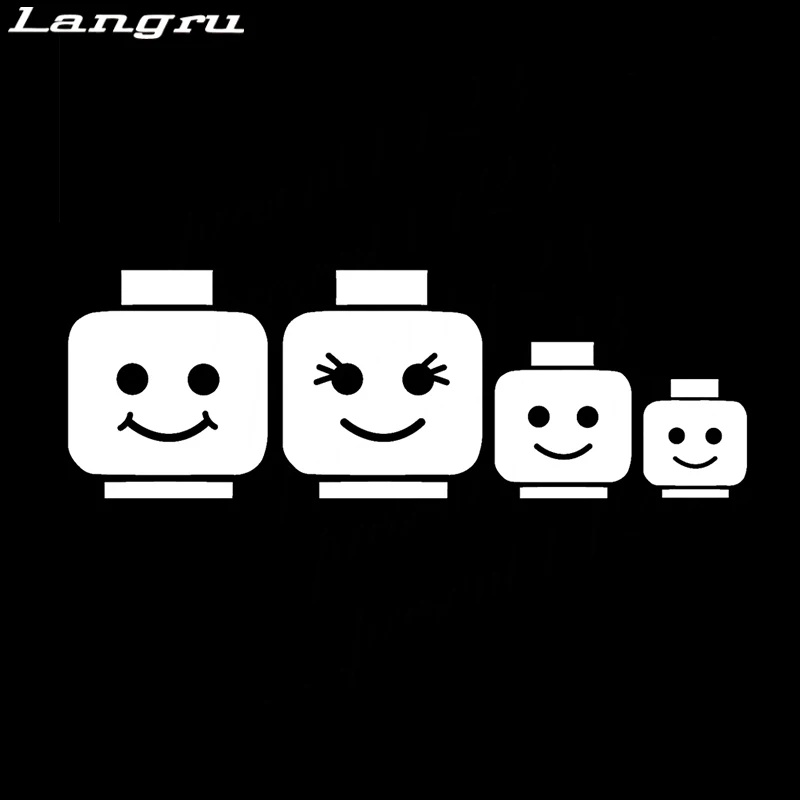 Langru Lego Family Stick Figure папа мама Дети наклейка на автомобиль виниловая окно бампер