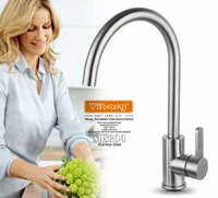 viborg deluxe solid sus304 stainless steel casting lead free kitchen faucet mixer tap cold and hot water brushed
