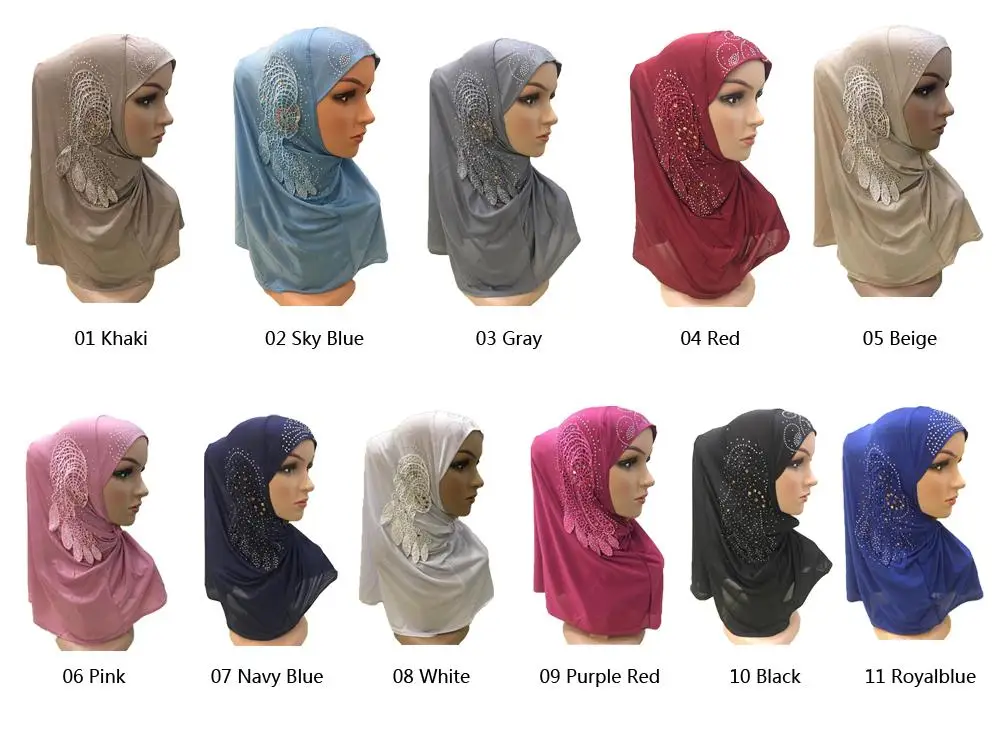 Один кусок мусульманских женщин хиджаб с цветочным узором шарф исламский горный