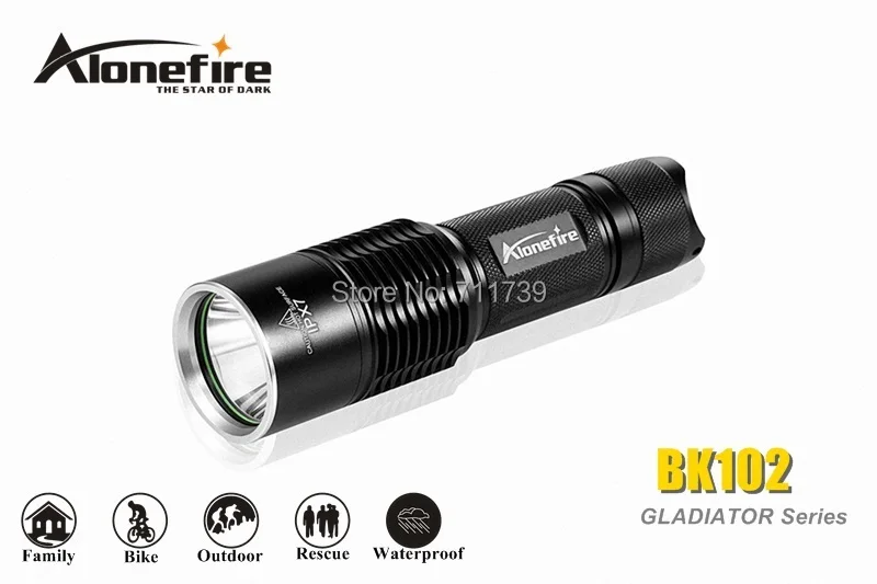 

Светодиодный фонарик AloneFire GLADIATOR серии BK102, CREE XM-L2, 5 режимов дальнего светодиодный, 1x18650 /1x26650 / 3xAAA