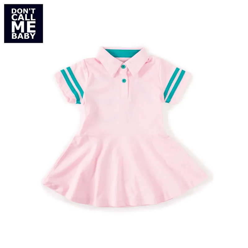 DON`T CALL ME BABY Girls Summer Pink Printed Pleated Dress Childre New Basic Striped Dresses Kids Cotton Sweet Mini 98206 | Детская