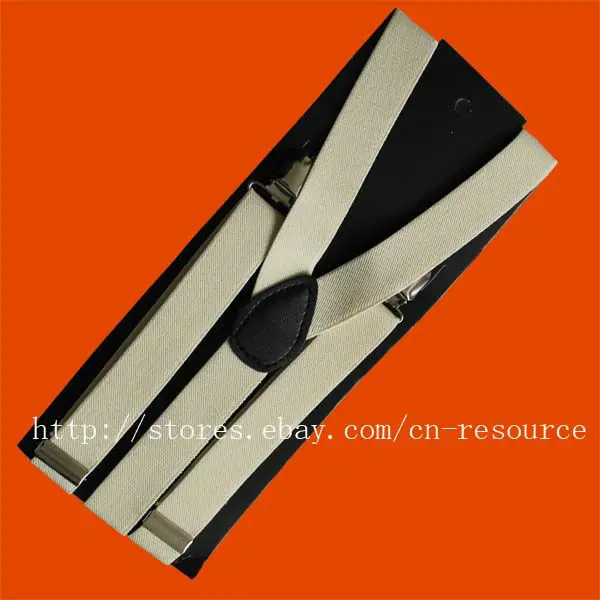 

Unisex Clip-on Braces Elastic Y-back Suspenders apricot