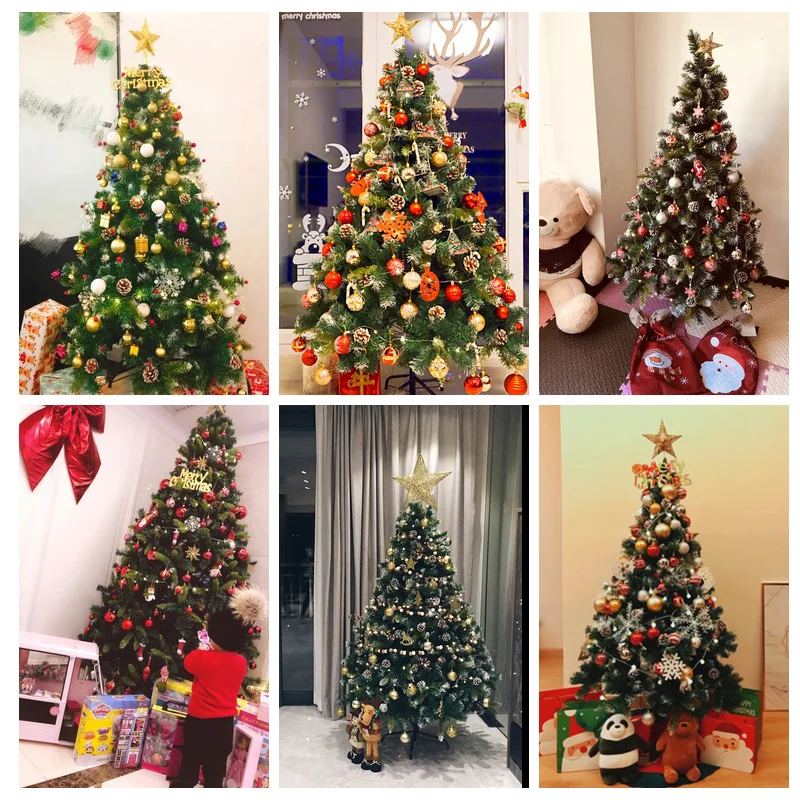 

120/150/180/210CM Christmas Artificial Fake Tree Pine Cone Snowflake Trees Plastic Tree New Year Decorations For Home Navidad De