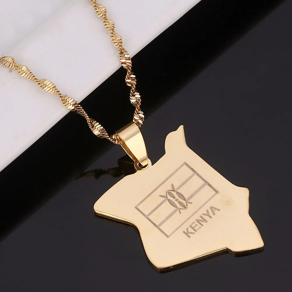 Подвеска в виде карты Kenyans золотого цвета|jewelry gold pendants|jewelry necklace pendantsafrica pendant |