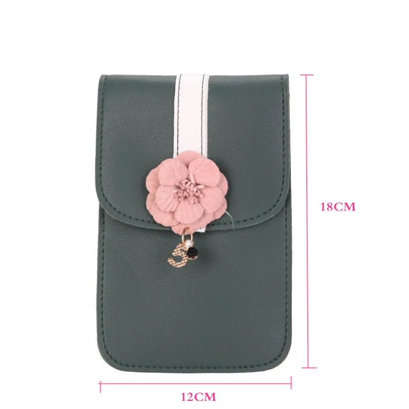 Fashion Graceful Camellias Girls Single Shoulder Bag 2018 New Women PU Messenger Hot-selling Lady Black Cell Phone Pocket | Багаж и сумки