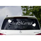 Виниловый оконный баннер для машины, Виниловая наклейка, Свадебный знак, наклейки с сердечками, съемный Свадебный декор B197