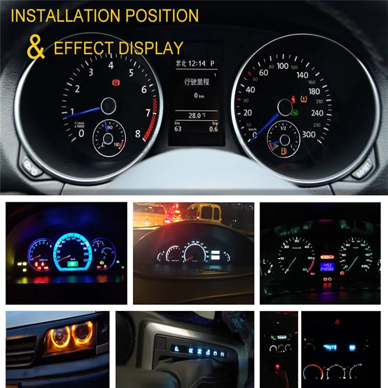 10 шт. Автомобильные светодиодные лампы 7 цветов T4.7 5050 1 SMD | Автомобили и мотоциклы
