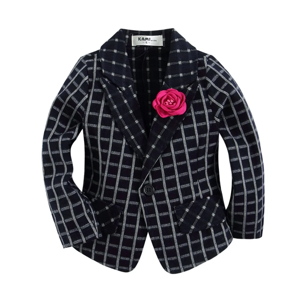 new arrival knitted cotton 100% plaid blazer for toddler girl BG151201E | Детская одежда и обувь