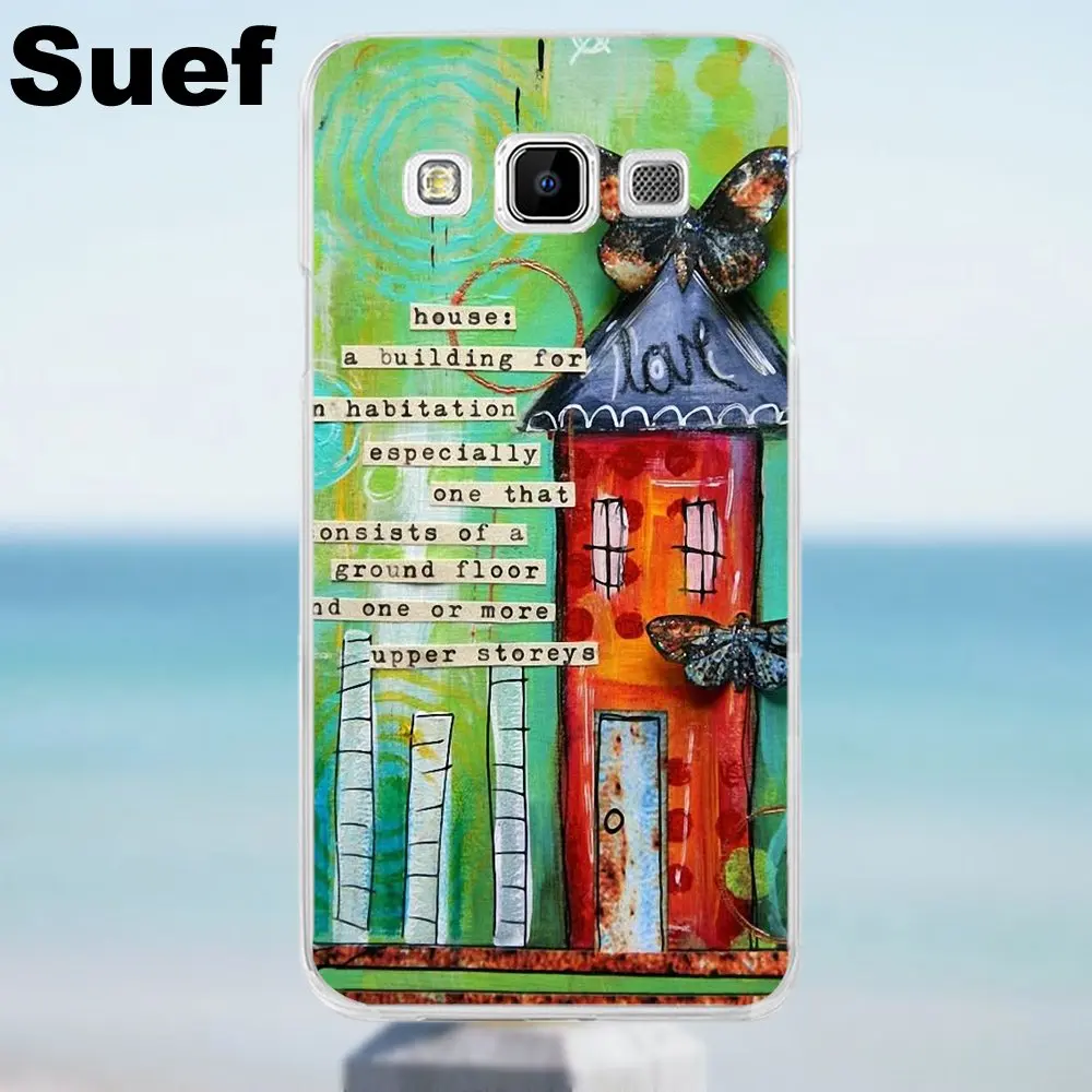 Art journing Collage Houses для Galaxy Alpha Core Prime Note 2 3 4 5 S3 S4 S5 S6 S7 S8 mini edge Plus Мягкий чехол с