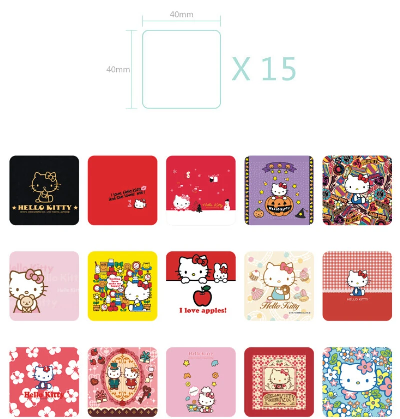 Милый кавайный котик hello kitty Набор наклеек 38 дизайн этикетки для печати